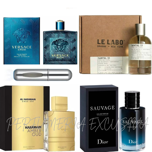 0121 - 4 PERFUMES + 1 REGALO  (Santal33+sauvage+amber Oud+eros+perfumer)