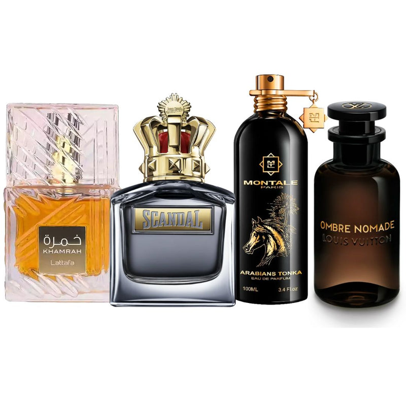 0024 - KIT 4 PERFUMES (Nomade +Montale + Khamrah + Scandal Men )