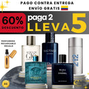 03 -5 PERFUMES + 1 REGALO (212 - sauvage - Bleu - Versace - acqua de dior + perfumero)