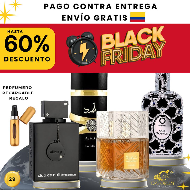 29 - 4 PERFUMES + 1 REGALOS (Asad+khamrah+Oud saffron+club+1 perfu)