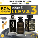 43 - KIT 3 PERFUMES + REGALO ( Ombre Nomade, 9 Pm, Lattafa Oud For Glory  Mas Perfumero Recargable)