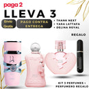 0047 - KIT 3 PERFUMES + REGALO (Delina Royal+yara+thank next+perfumero)