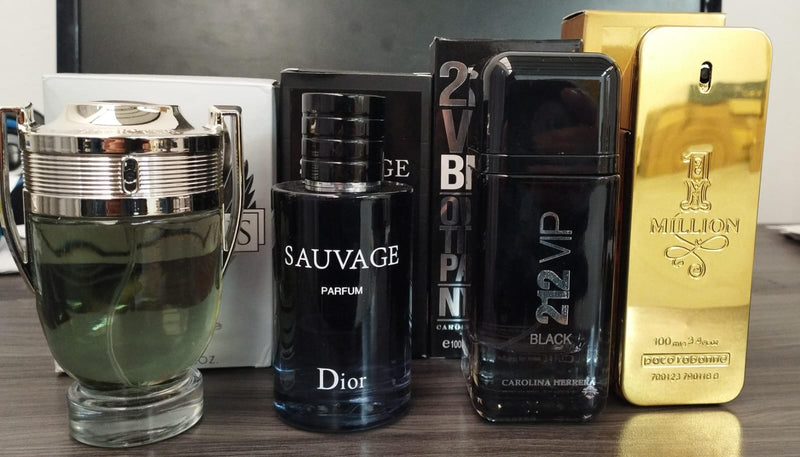 0002 - KIT 4 PERFUMES (Invictus + Sauvage + 1million + 212 Vip Black)