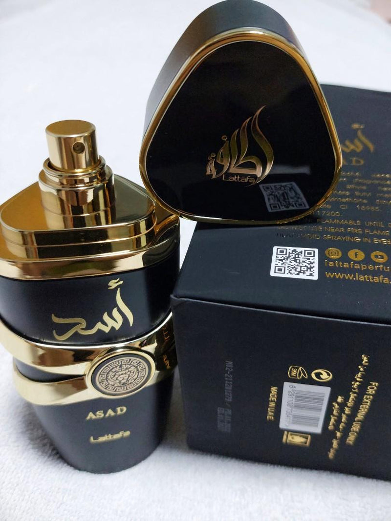 28 - 4 PERFUMES - DAMA Y CABALLERO + REGALOS  (Asad Lataffa + Bulgari, Yara Lattafa + Good Blush + Perfumeros)