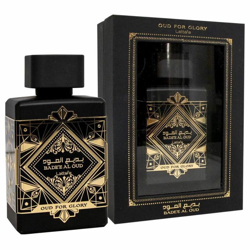 0037 - KIT 4 PERFUMES + REGALO (Lattafa Oud For Glory, Al Haramain, khamrah Bharara)